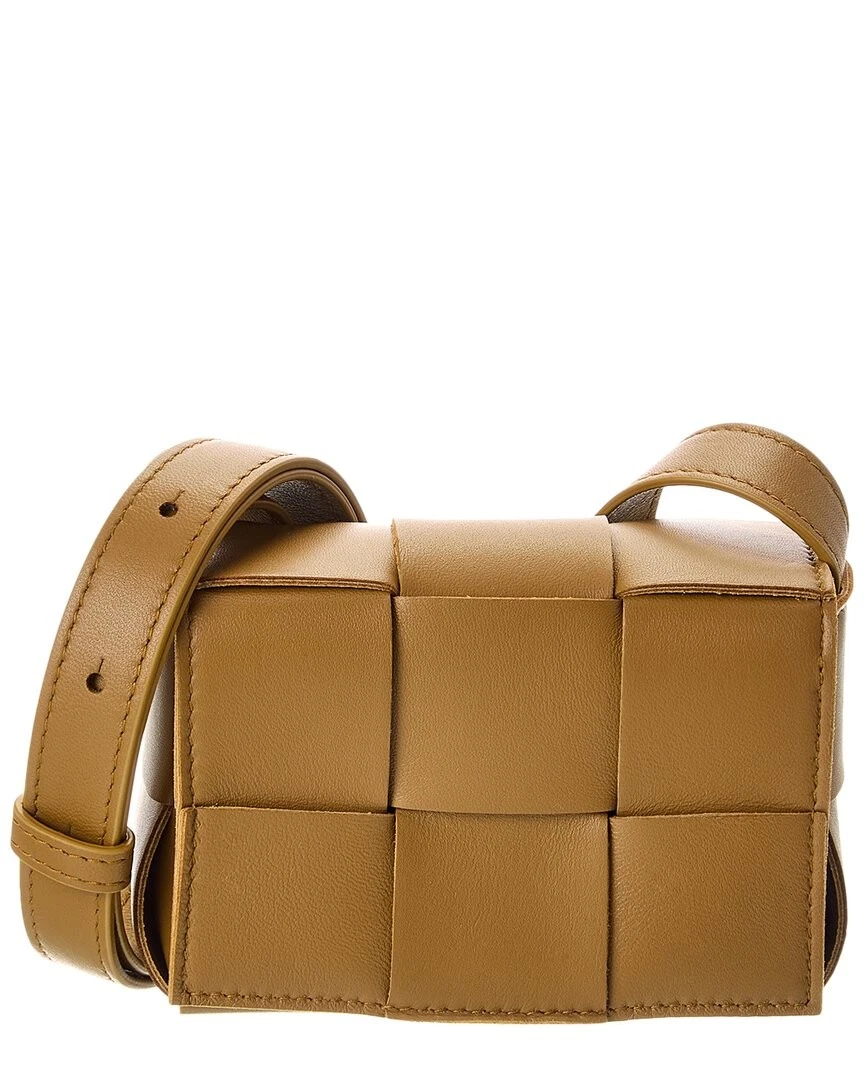 Bottega Veneta Cassette Leather Crossbody Women's Brown