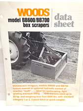 USED OLD STOCK DATA SHEETS FOR WOODS MODEL BB...