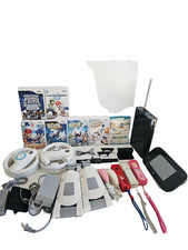 Nintendo Wii Console Bundle with Mario Kart, Wii Sports and 5 Steering Wheels