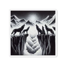 Die-Cut Fridge Magnet Scratchboard Wolf Pack Howling