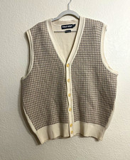 Polo Golf Ralph Lauren 100 Lambswool Check V-Neck Button Sweater Vest XL