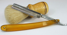 Antique Straight Razor GOLD RIM Continental MN USA Hollow Ground Shave Ready