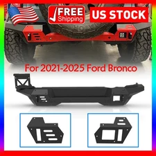 Heavy Duty Steel Rear Bumper w/License Plate Holder For 2021-2025 Ford Bronco 