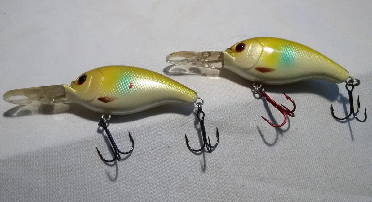2 Leurres Crankbait Lucky Craft Ghost 1.5 DD - Rares, Occasion, Pour Le Brochet