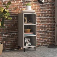 Schmales Sideboard Grau Sonoma 34,5X32,5X90 Cm Holzwerkstoff