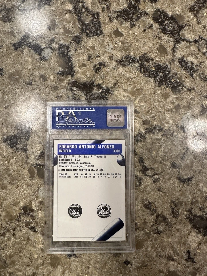 1992 Procards #3301 Edgardo Alfonso Pittsfield Mets Baseball Card - Image 2 of 2