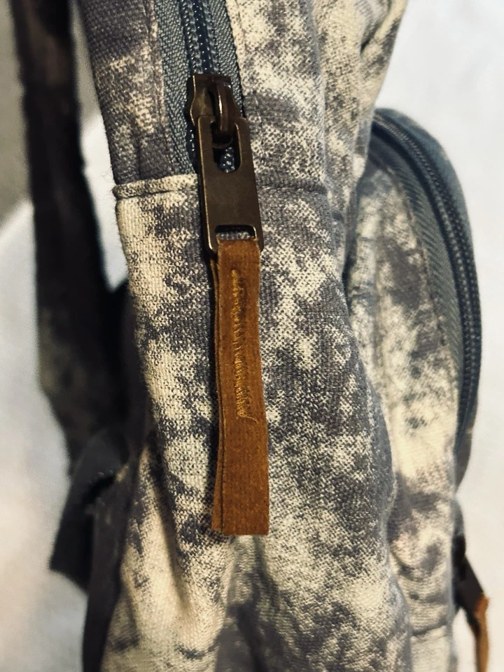 Roxy Backpack - Book Bag - Day Pack Tie-Dyed Multiple Zipper Pockets Blue Gray - Image 3 of 4