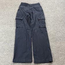 Vintage Gap Pants Boys 14 Blue Cargo Cotton Button Relaxed Wide Leg Khaki Y2K