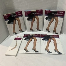 New Hanes Silk Reflections Silky Sheer Pantyhose Control Top Lot Of 6 Read