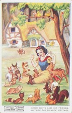 Two  1930's  Walt Disney's  SNOW WHITE & Dwarves  Postcards