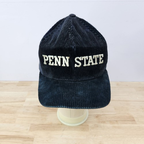 Vintage Penn State Script Corduroy Snapback Hat 90s Trucker Made In USA