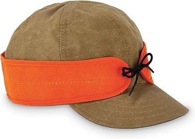 Stormy Kromer The Insulated Waxed Cotton Cap, 7 3/4 Sand/Blaze Orange,Size 7 3/4