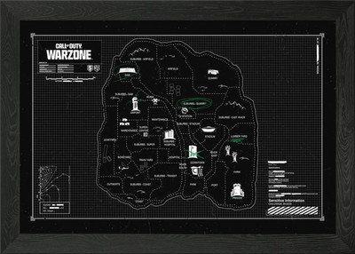 Verdansk Bauplan Karte gerahmt Wandbild Poster Leinwanddruck Bild