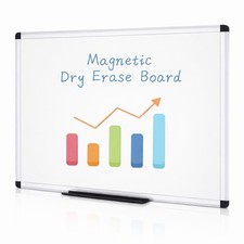 Image of VIZ-PRO Magnetic Whiteboard 110x75cm Dry Wipe Board Aluminium Frame Office Home