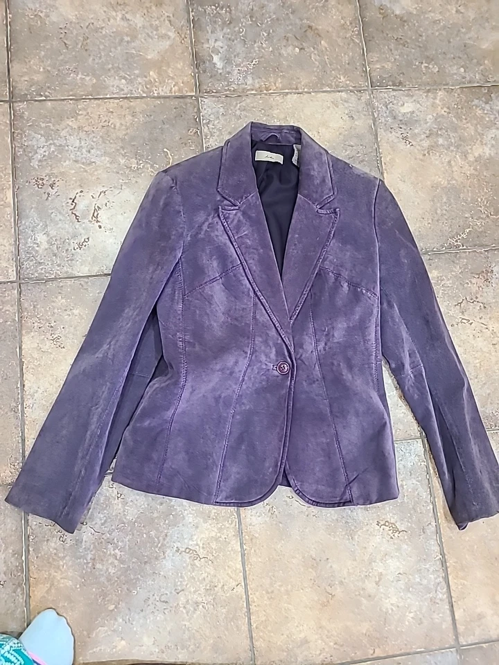 I.E. Blazer размер M... Юбка размер 10...100% замши кожи, баклажан, женщин - Изображение 3 из 4