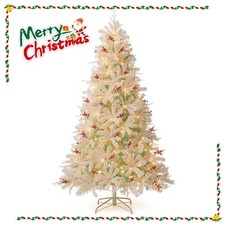 6 FT Pre-lit Artificial Christmas Tree w/599 Branch Tips 250 LED Lights for