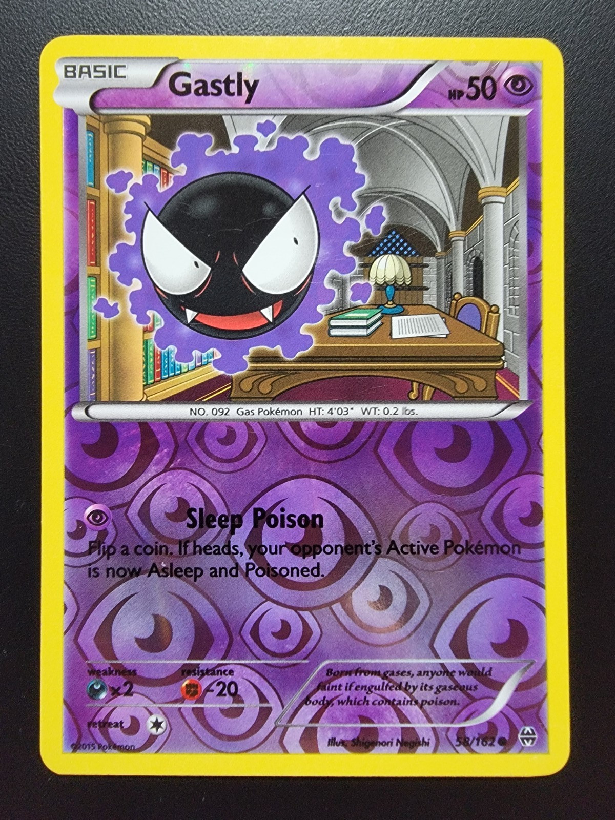 Gastly 58/162 Breakthrough Reverse Holo pokemon