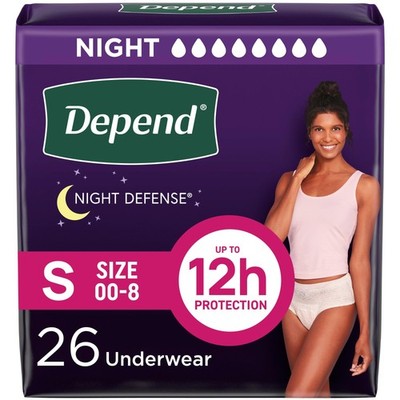 Depend Night Defense Adult Diapers, Incontinence & Postpartum Bladder Leak Un...