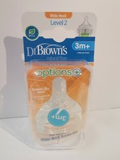 Dr Brown'S Options+ Wide Neck Level 2 Teats Baby Infant Breast Like Nipple 