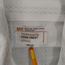 Vintage Towncraft JCPenney Penn Prest Button Up Shirt Butterfly Collar Disco