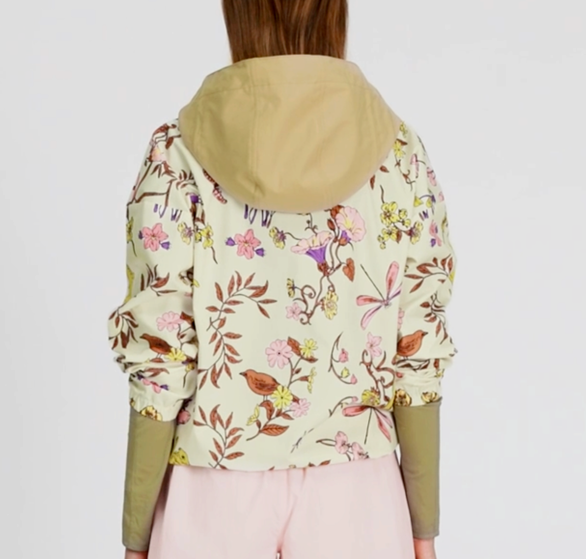 TORY BURCH JACKET HALF-ZIP NYLON ANORAK NEW IVORY MEADOW SZ