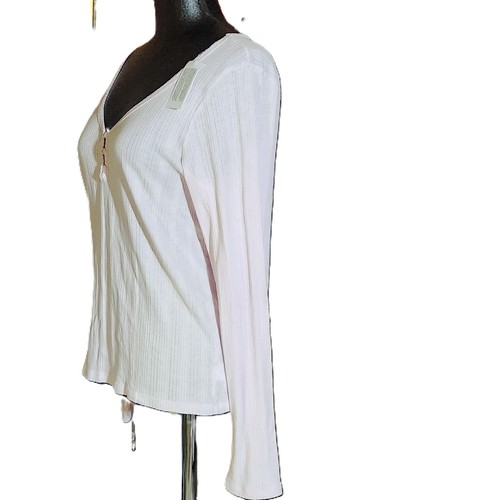 NWT American Eagle Womens Pink Long Sleeve V-Neck Henley Shirt Size XL - Picture 3 of 8