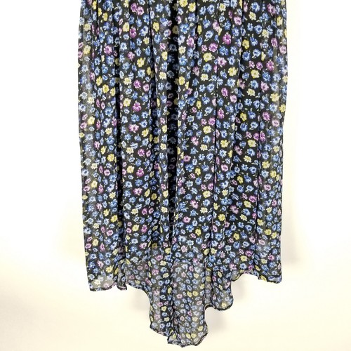 Disney D Signed Descendants Special Edition Girls Size L 14 Dress Black Floral - 第 3/8 張圖片