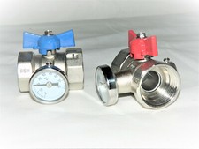 Schütz Kugelhahn-Set mit Thermometer f. Heizkreisverteiler, 2 Stk.. 5004234, 1" 