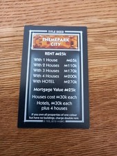 Monopoly Millionaire 2012 Replacement Spare Themepark City Orange Card