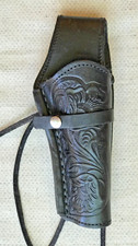 REAL LEATHER Western Express Leather Gun Holster Right Black Embossed 45 cal