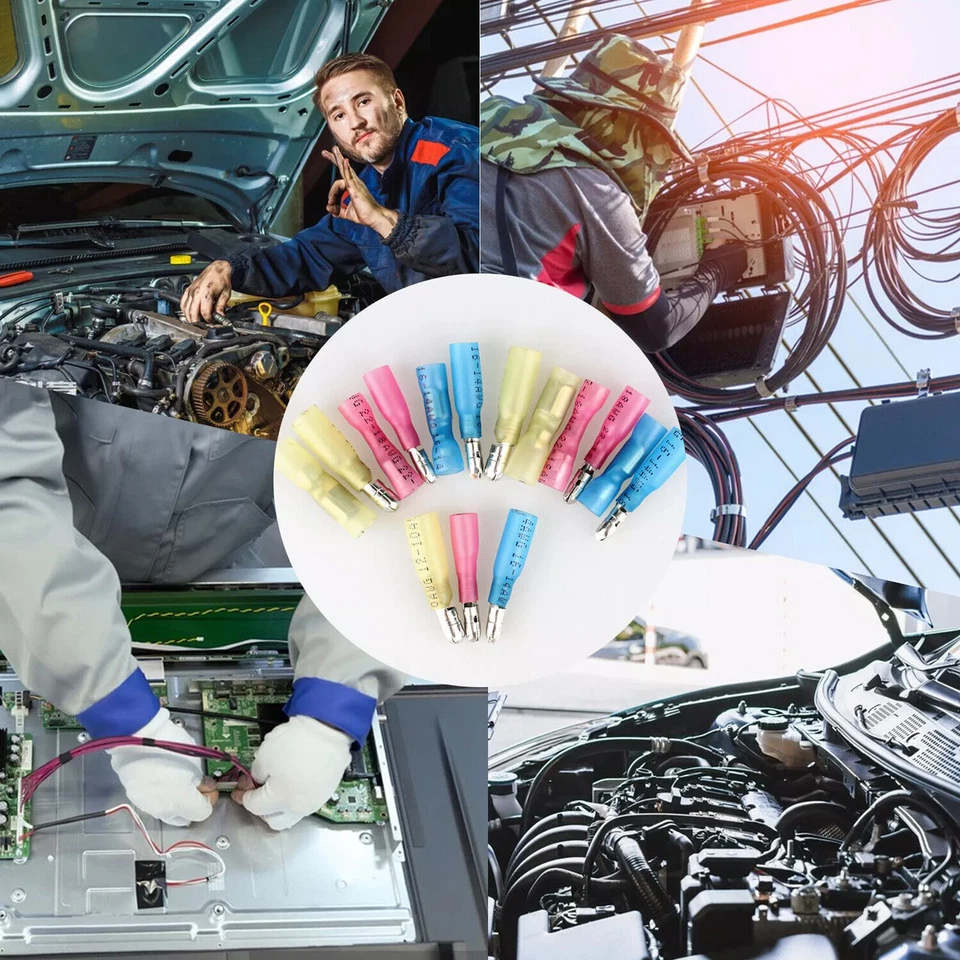 200pcs Heat Shrink Bullet Wire Connectors 22-10AWG Male Female Crimp Terminals - Image 2 of 4