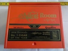 AGING ROOM EMPTY QUATTRO WOOD CIGAR BOX UNIQUE SLIDING LID