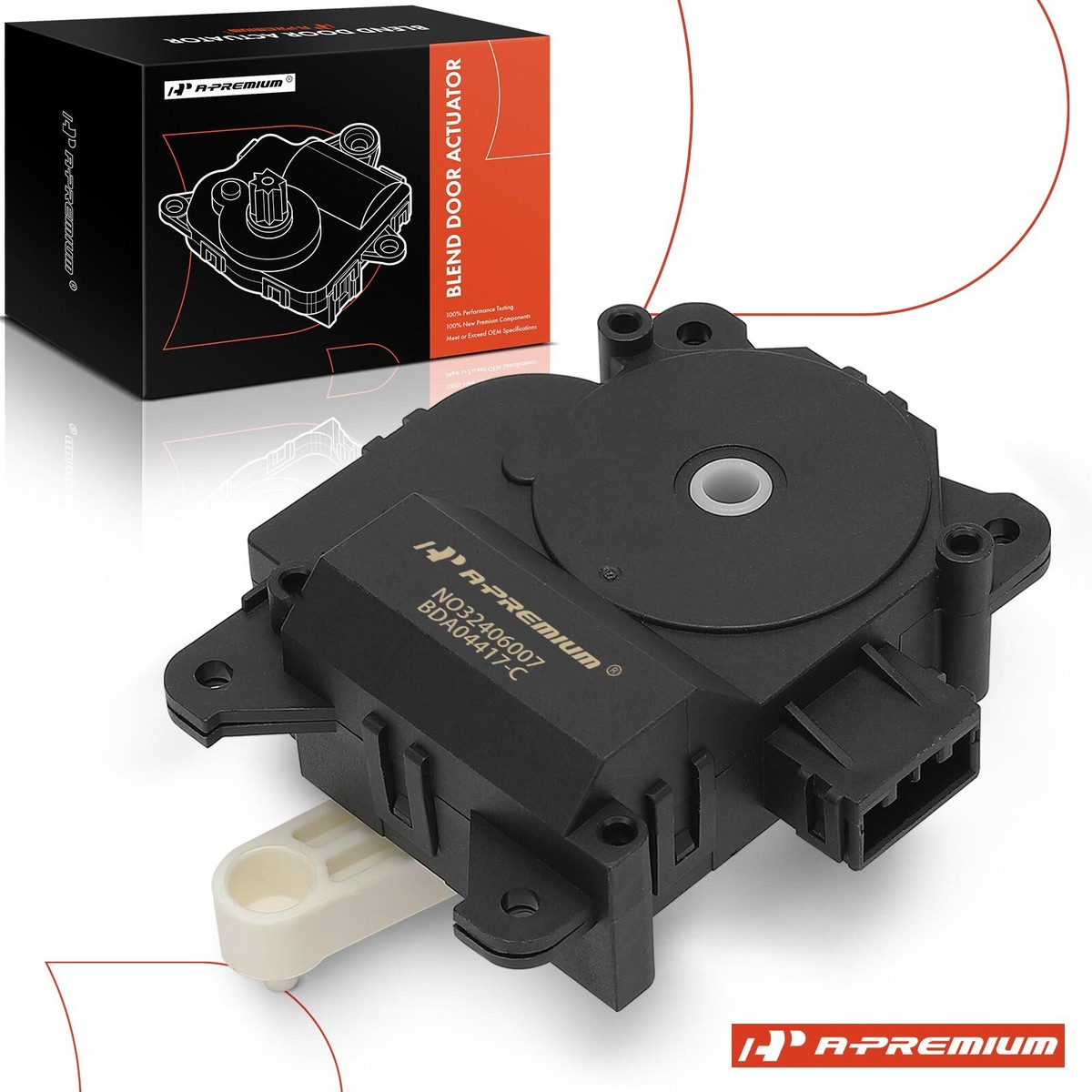 A-Premium HVAC Blend Door Actuator - Compatible With Honda Pilot, Ridgeline, Passport & Acura MDX (Auxiliary/ Mode)