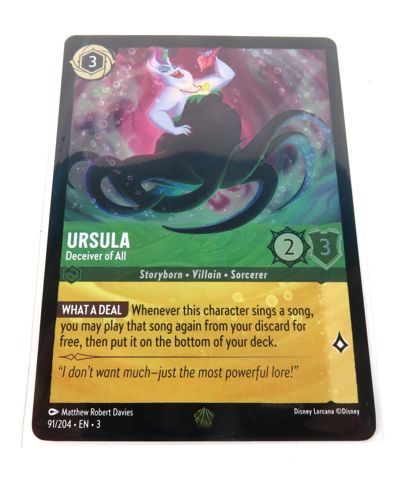 Disney Lorcana Ursula Deceiver of All FOIL 91/204 NM Into Inklands Pack Fresh