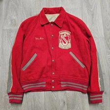Vtg 60s/70s Tau Kappa Epsilon Chain Stitch Fraternity Varsity Letterman Jacket M