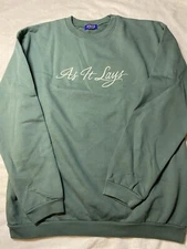Infrathin Green Crewneck Sweatshirt Pullover Streetwear Essentials Sz L NWOT