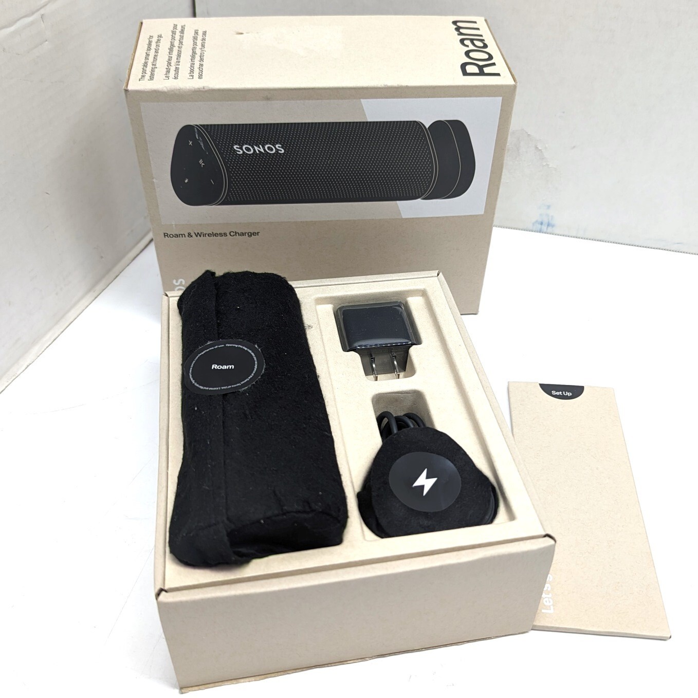SONOS ROAM S27 PORTABLE SMART SPEAKER BUNDLE W/ WIRELESS CHARGER - APPLE AIRPLAY-image