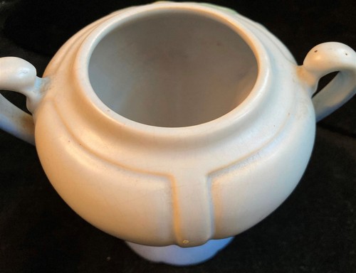 Vintage Weller Kapuzinerkresse Henkel blau Zuckerdose Vase - Bild 7 von 7