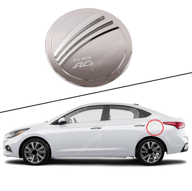 For Hyundai Accent 20182020 Chrome Chrome Fuel Filler tank Gas Cap