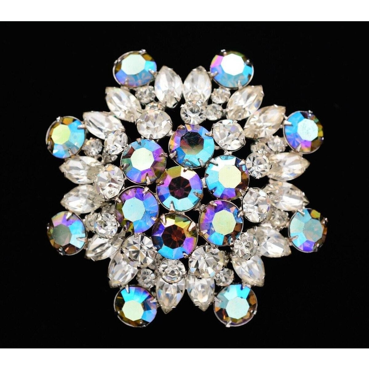 Juliana Vintage Crystal Pin Brooch prong AB Rhinestone Juliana Vintage Crystal Pin Brooch prong AB Rhinestone
