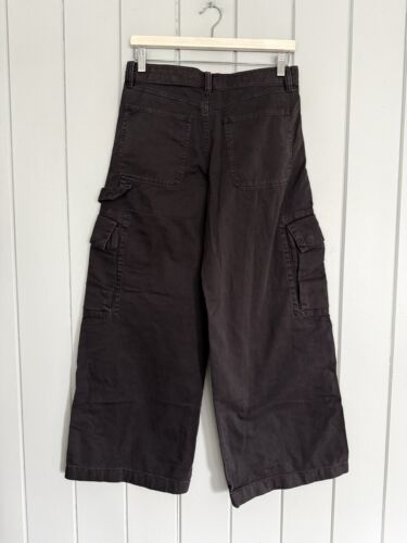 NWT Gap Baggy Cargo Pants 4 Petite Garment Dye Brown Pockets Wide Leg Cotton NEW - Picture 3 of 5
