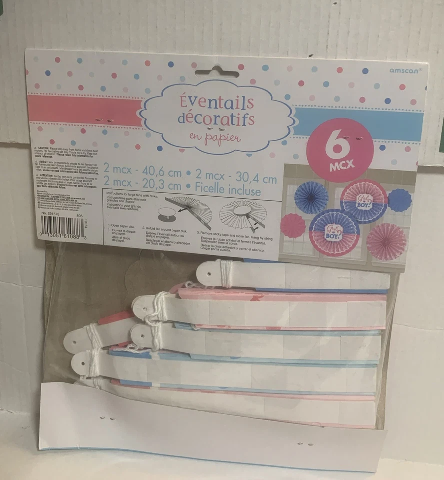 Бумажные вентиляторные украшения Amscan раскрытие пола 6 шт. - Изображение 2 из 2