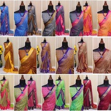 Women's Cotton Silk saree With Running Blouse piece