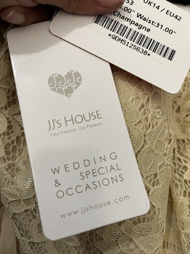 JJ’S House Women 12 Formal Gown Dress Button Back Front Slit Lace Detail - 第 12/13 張圖片