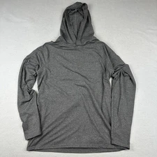 01.Algo Shirt Mens Large Grey Hooded UPF Hoody Quick Dry Outdoor Fly Fishing