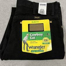 Wrangler Men's 936 Cowboy Cut Slim Fit Jeans Black Western NWT