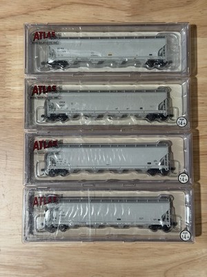 Atlas N Scale ACF Plastics Covered Hopper Gray Occidental Chemical Lot of 4