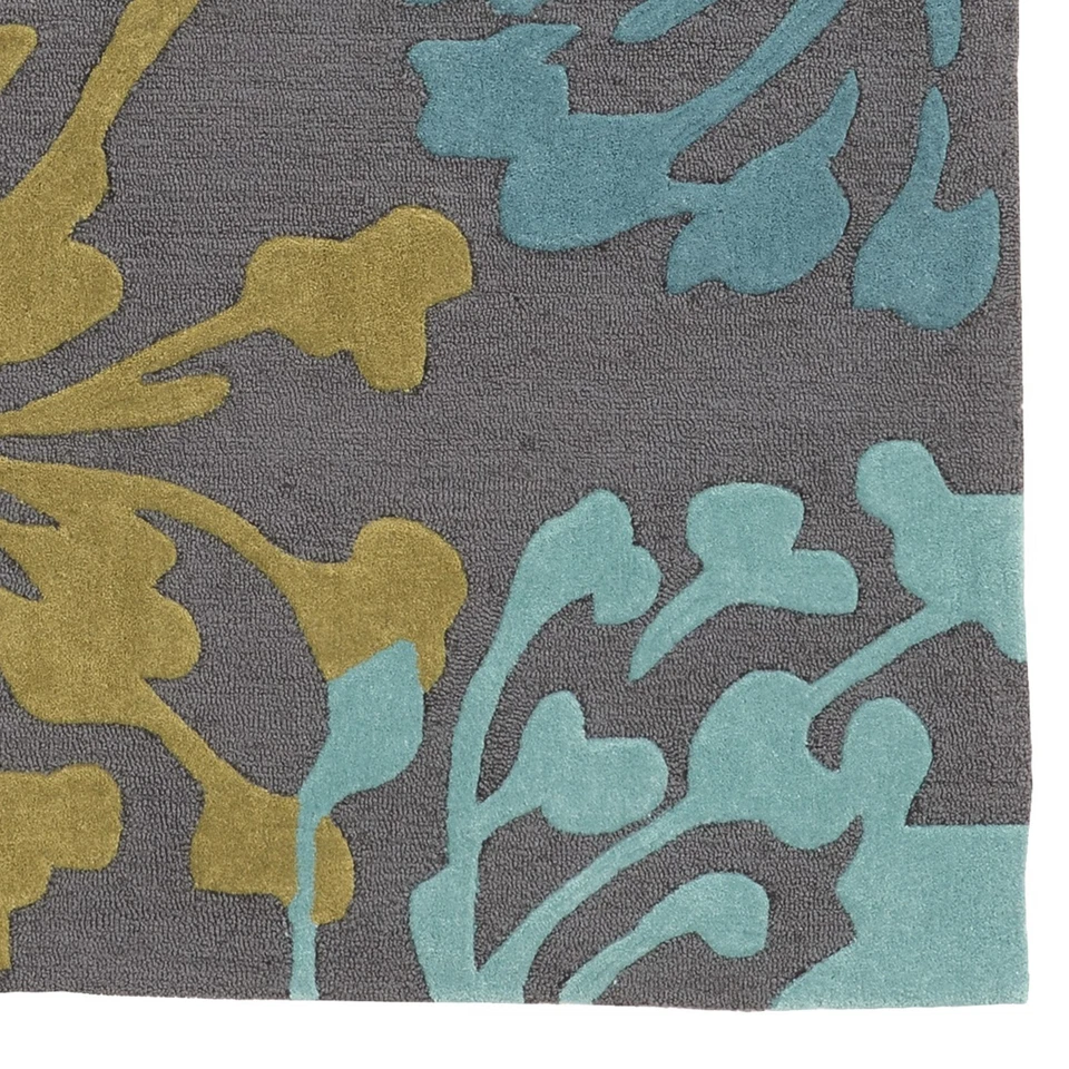 Linon Trio Dandelion Hand Tufted Polyester 1'10"x2'10" Rug in Gray - Image 3 of 4