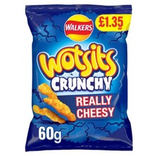 Walkers Wotsits Crunchy Really Cheesy Snacks - Full Case 15 x 60g
