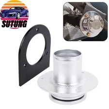 17-2530 Black Remote Fuel Tank Filler Neck For 2" Hose with Cap + Mount Bracket